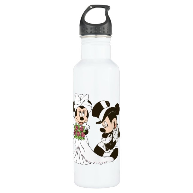 Mickey & Minnie Wedding | Getting Married Water Bottle (Front)