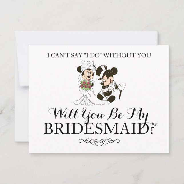 Mickey & Minnie Wedding | Married Bridesmaid Invitation (Front)