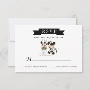 Mickey & Minnie Wedding   Married RSVP Card