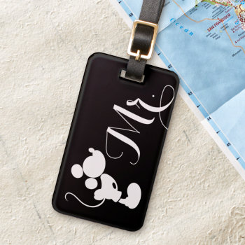Mickey & Minnie Wedding | Mr. Silhouette Luggage Tag by MickeyAndFriends at Zazzle