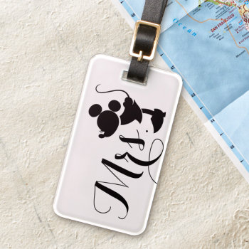 Mickey & Minnie Wedding | Mrs. Silhouette Luggage Tag by MickeyAndFriends at Zazzle