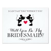 Mickey & Minnie Wedding | Silhouette Bridesmaid Card