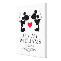 Mickey & Minnie Wedding | Silhouette Canvas Print