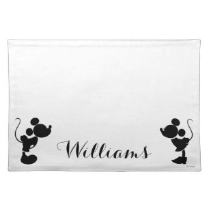 Mickey & Minnie Wedding Silhouette Cloth Placemat