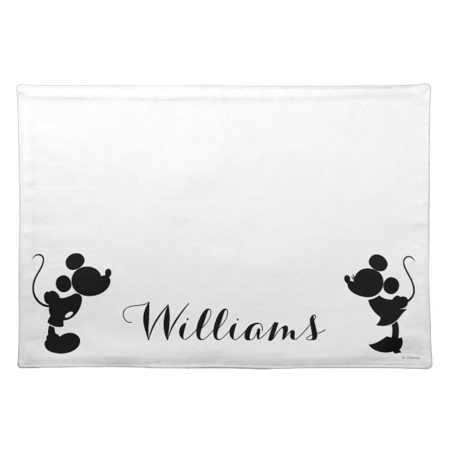 Mickey & Minnie Wedding | Silhouette Cloth Placemat (Front)