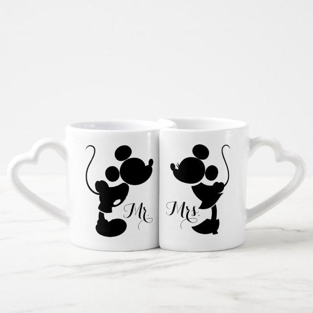 Mickey & Minnie Wedding | Silhouette Coffee Mug Set (Front Nesting)