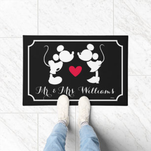 Mickey & Minnie Wedding   Silhouette Doormat