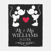 Mickey & Minnie Wedding | Silhouette Fleece Blanket