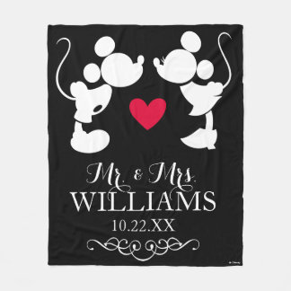 Mickey & Minnie Wedding | Silhouette Fleece Blanket