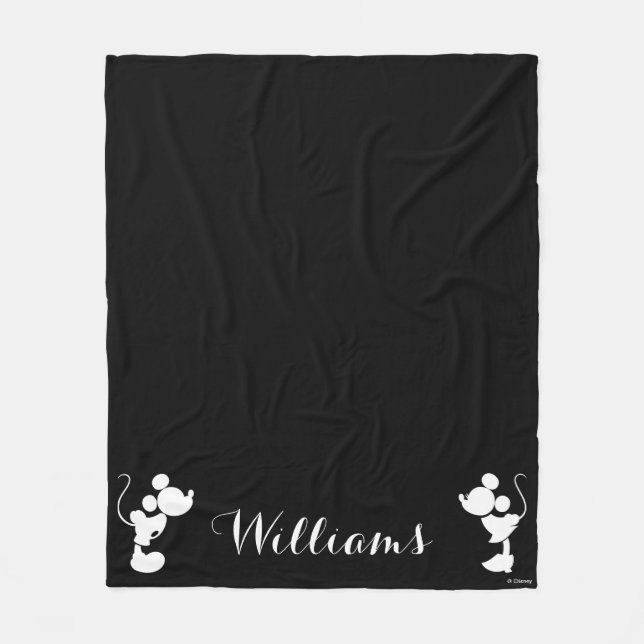 Mickey & Minnie Wedding | Silhouette Fleece Blanket (Front)