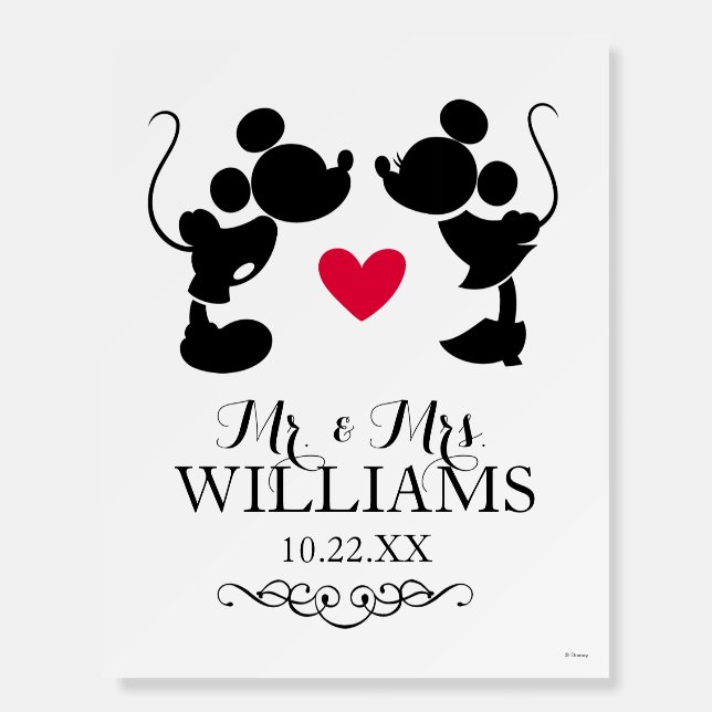 Mickey & Minnie Wedding | Silhouette Foam Board (Front)