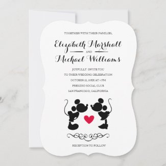 Mickey & Minnie Wedding | Silhouette Invitation