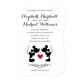 Mickey &amp; Minnie Wedding | Silhouette Invitation