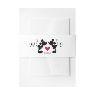 Mickey & Minnie Wedding   Silhouette Invitation Belly Band
