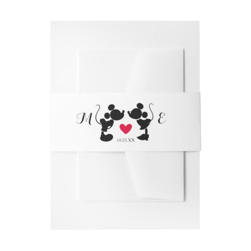 Mickey & Minnie Wedding | Silhouette Invitation Belly Band