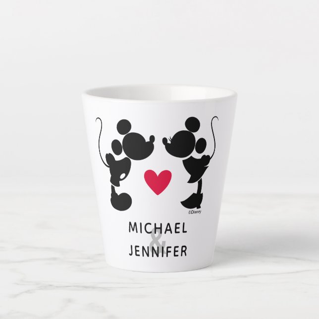 Mickey & Minnie Wedding | Silhouette Latte Mug (Front)