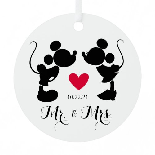 Mickey &amp; Minnie Wedding | Silhouette Metal Ornament