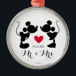 Mickey & Minnie Wedding | Silhouette Metal Ornament<br><div class="desc">Celebrate your love story with this elegant metal ornament featuring the iconic silhouettes of Mickey and Minnie Mouse in a romantic design. Perfect for Disney-loving couples, this customizable ornament makes a beautiful keepsake for weddings, engagements, or anniversaries. Add a personal touch to your holiday decor or gift it as a...</div>