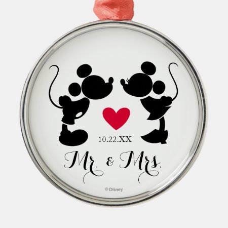 Mickey & Minnie Wedding | Silhouette Metal Ornament