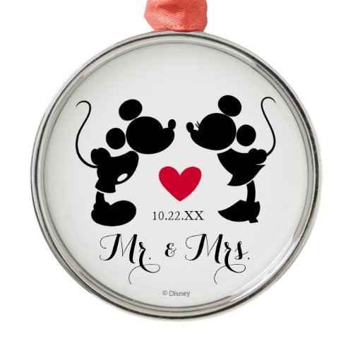 Mickey &amp; Minnie Wedding | Silhouette Metal Ornament
