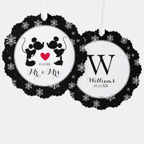 Mickey  Minnie Wedding  Silhouette Ornament Card