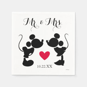 Mickey & Minnie Wedding | Silhouette Paper Napkin