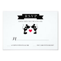 Mickey & Minnie Wedding | Silhouette RSVP Card