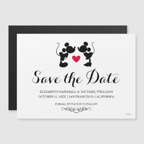 Mickey  Minnie Wedding  Silhouette Save the Date Magnetic Invitation