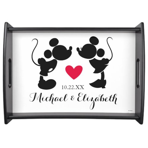 Mickey  Minnie Wedding  Silhouette Serving Tray