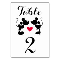 Mickey & Minnie Wedding | Silhouette Table Number