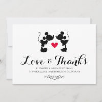 Mickey & Minnie Wedding | Silhouette Thank You