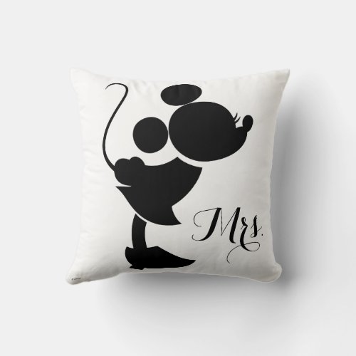Mickey  Minnie Wedding  Silhouette Throw Pillow