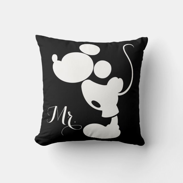 Mickey & Minnie Wedding | Silhouette Throw Pillow (Front)