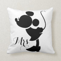 Mickey & Minnie Wedding | Silhouette Throw Pillow