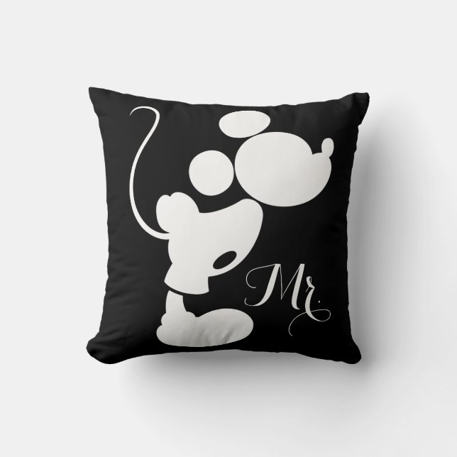 Mickey & Minnie Wedding | Silhouette Throw Pillow (Front)