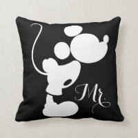 Mickey & Minnie Wedding | Silhouette Throw Pillow