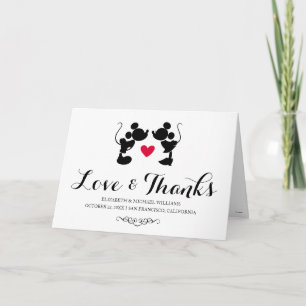 Mickey & Minnie Wedding   Thank You Card