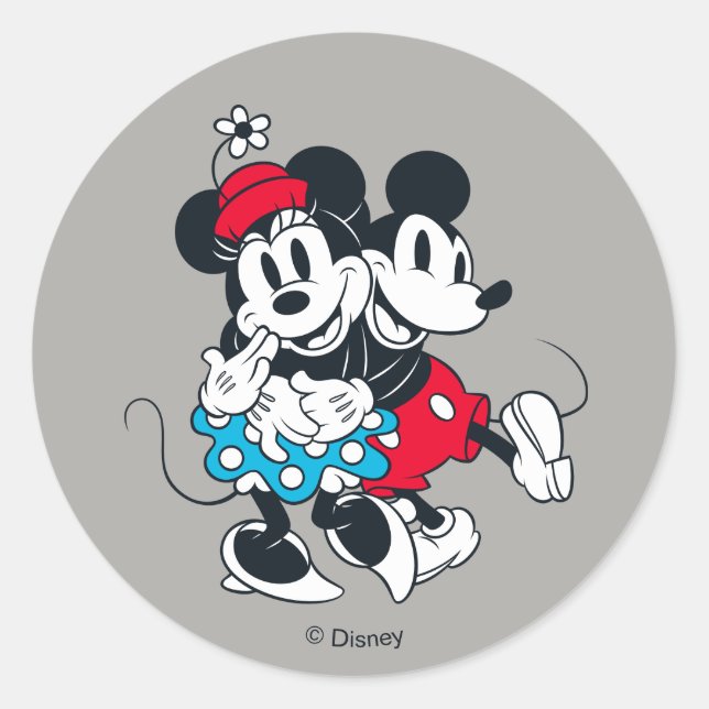 Mickey & Minnie | Winning Couple Classic Round Sticker (Front)