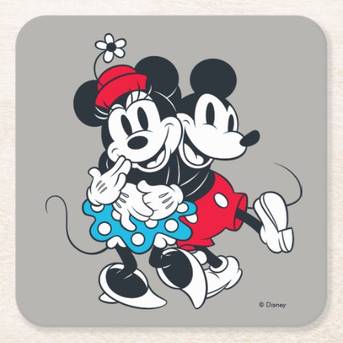 Mickey  Minnie  Winning Couple Square Paper Coaster