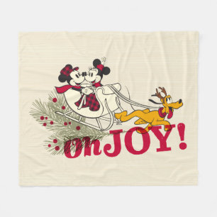 Mickey & Minnie with Pluto   Oh Joy! Fleece Blanket