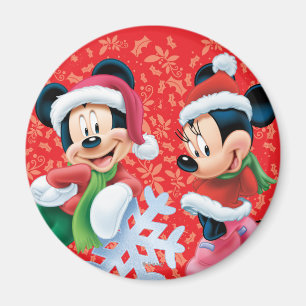Mickey & Minnie With Snowflake Magnet