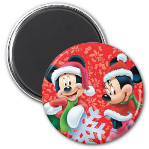 Mickey & Minnie With Snowflake Magnet