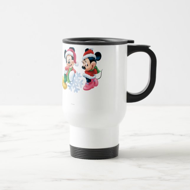 Mickey & Minnie With Snowflake Travel Mug (Right)