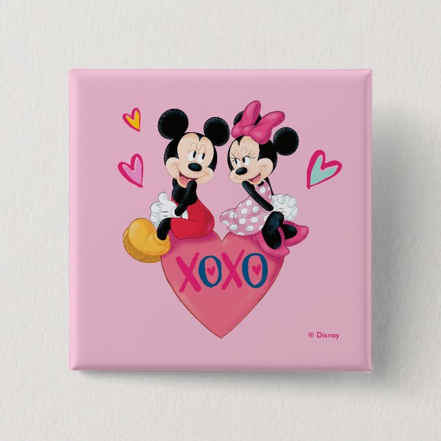 Mickey & Minnie | XOXO Valentine Button (Front)