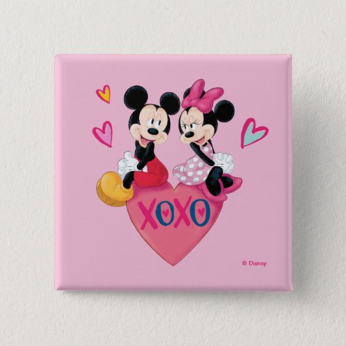Mickey  Minnie  XOXO Valentine Button