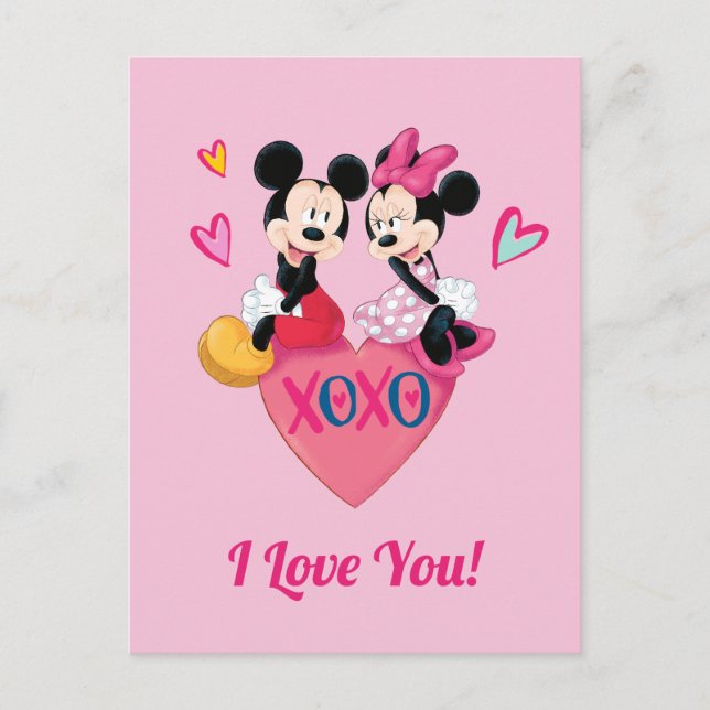 Mickey & Minnie | XOXO Valentine Holiday Postcard (Front)