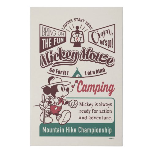 Mickey  Mountain Hike Championship Faux Canvas Print