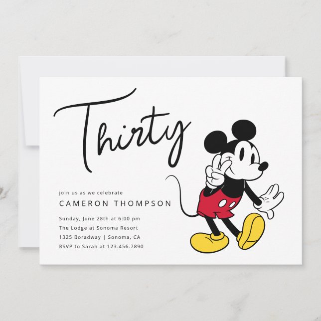 Mickey Mouse 30th Birthday  Invitation (Front)