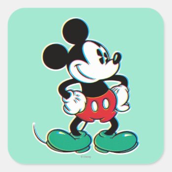 Mickey Mouse 3 Square Sticker by MickeyAndFriends at Zazzle