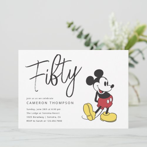 Mickey Mouse 50th Birthday  Invitation